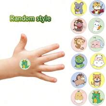 120pcs Mini Round Waterproof Bandages, Cartoon Pattern, Breathable & Hypoallergenic, Skin-Friendly & Gentle, Easy To Apply & Removable, Random Pattern, Suitable For First Aid Kit - Multi-color - View 14