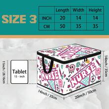 Nurse, Hair Stylist Accessories, Gingerbread Man Cartoon Print Foldable Storage Box, Zippered Handheld Storage Bin, Upgraded Fabric Large Capacity Storage Box, Suitable For Wardrobe, Dorm, Underbed Storage, Organizes Clothes, Bedding, Toys, Miscellaneous Items, Home Moving Organization Storage Box - Multi-color - View 18
