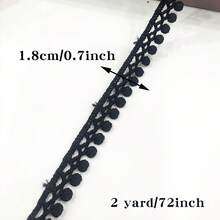 2/5/10Yard 1.8cm Black White Hollow Water Soluble Lace Trim, Polyester Lace Ribbon For Dress Sewing DIY Clothing Decoration - Polka Dot Ribbon With Tassels - View 12