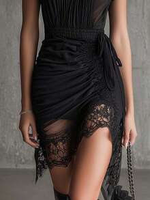Women Short Dresses - Black - View 5