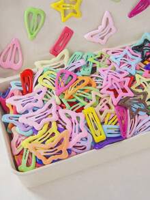 50/20pcs Random New Rainbow Multi-Shape Hair Clips, Cute Fashion BB Clips, Suitable For Girls, Bangs Side Hair Clips, Multi-Functional Decorative Hair Accessories - Multicolor - View 5
