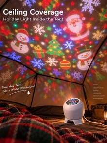 1 buah Lampu Proyektor Natal LED, Lampu Malam Proyeksi Dinamis Berputar 360°, Lampu Panggung Sudut yang Dapat Diatur Bertenaga USB, Cocok untuk Dekorasi Liburan Dalam Ruangan, Kamar, Natal, Paskah, dan Pesta. - Cahaya proyeksi dinamis - View 7