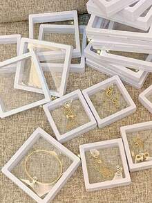 20/10/2/1pc Kotak Film Transparan Kotak Penyimpanan Perhiasan Anting-Anting Portabel Anti-Oksidasi Film PE Kotak Hadiah Jepit Anting Kalung Kotak Perhiasan Anti Debu dan Anti-Oksidasi, Kotak Kemasan Penyimpanan Perhiasan Film PE Cocok Untuk Cincin, Anting-Anting, Gelang, Kalung Kotak Penyimpanan Perhiasan Film PE: Anting-Anting Portabel, Cincin, Kalung, Kotak Perhiasan Kompak Anti-Oksidasi yang Indah - Meja, Kunci, Persegi Panjang, Plastik, Lapisan Kain, Gaya Internasional, Tidak Membutuhkan Daya "Penyimpanan Multi-Fungsi" - Putih - View 1