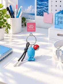 MINISO Pokemon Wobbuffet Character Keychain With Pokeball Charm And Black Rope Strap For Handbag Backpack Keys, Birthday Christmas Gift - Style 1 - View 4