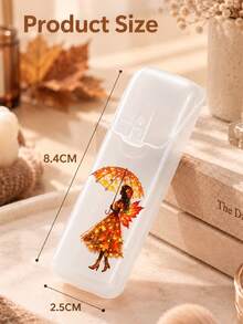 "HELLO FALL" Theme Portable Cotton Swab Storage Box, Toothpick And Floss Storage Box (Box Only) - Leak-Proof Travel Storage Box With Transparent Lid Design, Compact And Portable Oral Care Container, Suitable For Storing Toothpicks And Floss, Portable Storage, Compact Box, Ideal For Travel, Office, Outdoor And Home Use, Home Storage, Travel Accessories, Holiday Gift, Autumn Thanksgiving - Multicolor - View 10