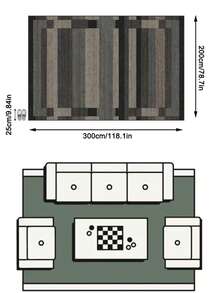 1PC Gray Black Brown Color Block Geometric Area Rug, Faux Cashmere Material Rectangular Modern Minimalist Abstract Line Pattern, Machine Washable Suitable For Living Room Bedroom Daily Home Decor, Aesthetic Home Decoration - Multicolor - View 12