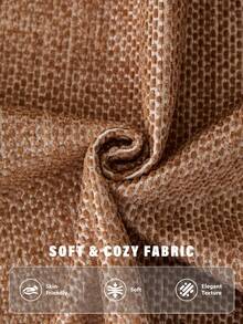 1PC Chenille Sofa Cushion Cover With Bow Ornament, Neutral Tone Decorative Couch Slipcover For Living Room Home Decor, Non‑Slip Backing, Scratch‑Resistant Pet Friendly, Machine Washable For 1/2/3/4 Seater Sofa - Coffee Brown - View 4