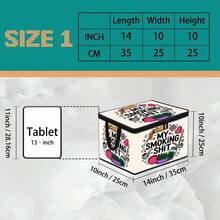 Nurse, Hair Stylist Accessories, Gingerbread Man Cartoon Print Foldable Storage Box, Zippered Handheld Storage Bin, Upgraded Fabric Large Capacity Storage Box, Suitable For Wardrobe, Dorm, Underbed Storage, Organizes Clothes, Bedding, Toys, Miscellaneous Items, Home Moving Organization Storage Box - Multi-color - View 17