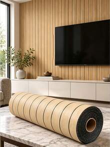 Wooden Flat Strip 3D Wall Panels - Soundproof Self-Adhesive Wall Stickers, Self-Adhesive Wallpaper, Thickened Moisture-Proof Removable PVC Flat Strip Wallpaper And Foam Board, Suitable For Home Decor, 3D Waterproof And Moisture-Proof Living Room - Multi-color - View 3