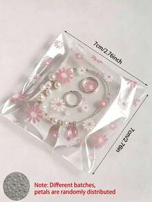 150件/100件/50件組 卡通花卉圖案禮品包裝袋，卡通塑膠包裝袋，禮品袋，粉色禮品包裝袋，透明展示袋，適用於派對、婚禮、生日、伴娘生日、包裝、透明、小尺寸、婚禮派對禮物、生日派對、紀念品、新娘禮物、單身女派對用品、禮品包裝 - 淺粉色 - 查看 4