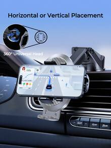 Remax Car Phone Holder With Suction Cup, Dashboard Mount, 360° Rotation, One-Click Lock, Adjustable Base, Hollow Silicone Pad, Suitable For 4-6.5 Inch IPhone And Android Phones, Car Accessories, Car Essentials, Car Supplies - Black - View 5