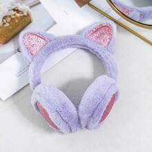 1PC / New Winter Warm Earmuffs, Thickened Plush Retractable Cat Ear Ear Warmers For Women - Multicolor - View 5