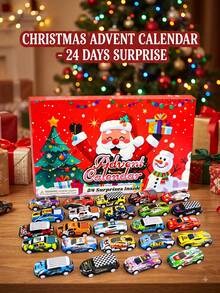 Christmas Advent Calendar 24 Days Countdown Blind Box With Mini Race Cars, Push And Pop Surprise Toy Cars For Boys Kids, Diecast Racing Vehicles Christmas Stocking Stuffers Party Favors Holiday Gift - Multicolor - View 6