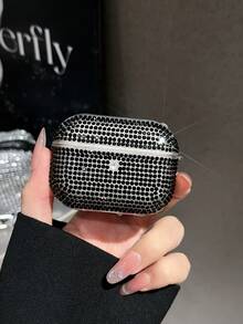 1pc Luxury Rhinestone Earphone Protective Case, Shiny Crystal Protective Shell, Compatible With IPhone ForAirPods 1/2/3/4, Pro/Pro 2, Suitable For Women And Girls - Black - View 5