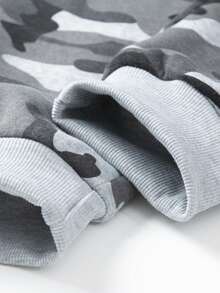 Men's Grey Camo Jogger Sweatpants, Elastic Waist Casual Sports Long Pants, Spring/Autumn - Grey - View 6