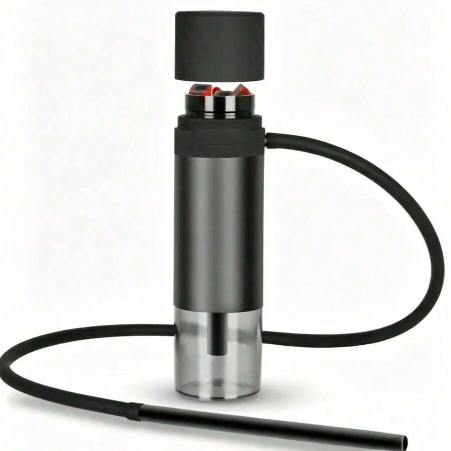 Portable Water Pipe, Single Tube Water Pipe, Multi-Purpose Water Pipe Bowl, Mini Water Pipe, Car Water Pipe, Travel Water Pipe - Black - View 1