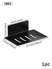 Bathroom Soap Dish, Rectangular Wall-Mounted Soap Holder With Drainage Tray, Can Hold Soap Bars - No Drilling Required, Easy Installation, Bathroom Accessory, Halloween, Christmas Decoration - Soap Rack - View 4