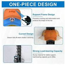 Baseball Cap Storage Rack, Wall-Mounted Hat Holder With Strong Adhesive Backing, Plastic Material, Holds 10 Hats Each, Door/Closet Hat Display Rack, Multi-Layer/Double-Layer Installation Options (Random Color) - View 7
