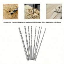 8-Piece Set Of Extra-Long 200mm Twist Drill Bits - Straight Shank, Suitable For Woodworking, Plastic And Jewelry Processing - Extended Twist Drill Bit Set - View 2