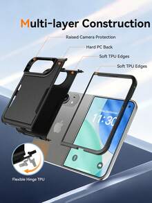 Luxury Armor Two-Layer Protection Phone Case Compatible With IPhone Duo 18 Ultra 18 Fold Box Hard Plastic Shockproof Bumper Back Cover - Black - View 2
