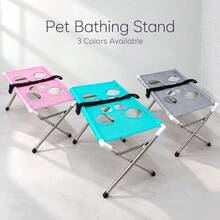 1 cái giá tắm thú cưng gấp gọn (60*40*33cm), giá tắm thú cưng nâng cao di động với mặt lưới thoáng khí, phù hợp để tắm, sấy khô và chải chuốt cho chó mèo, dùng được cho chó mèo cỡ lớn, vừa và nhỏ, phụ kiện tắm thú cưng cố định chắc chắn - Một cỡ - Xem 2
