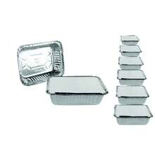 Bandeja Marmita de Aluminio Retangular 220ml com 100 unidades - Prata - Visão 3