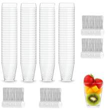 5oz Reusable Square Plastic Dessert Cups With Lids & Spoons, 50/100 Pack Dessert Bowls Containers For Pudding, Mousse, Party & Picnic - Transparent - View 15