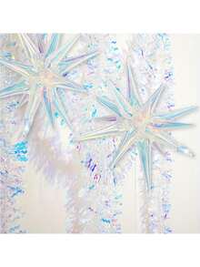 1pc 22-Inch Large Colorful Transparent Explosion Star Balloon, One-Piece Starburst Balloon, Pointed Star Foil Balloon, Suitable For Birthday Party, Wedding, Holiday Decoration - Multicolor - View 7