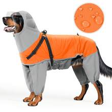 Waterproof Dog Raincoat With Hood, Full Body Rain Jacket For Dogs, Reflective Pet Clothes For Outdoor Walking, Windproof Dog Coat - Multicolor - View 2