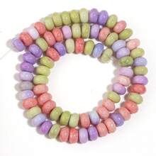 1pc Glass Floral Wheel Abacus Beads, Solid Color Spacer Beads For Bracelet Chain, DIY Necklace Earrings Pendant Jewelry Making Accessories - Abacus Beads - View 17