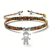 1Pc Rhinestone Little Boy Pendant Bracelet Adjustable Braided String Knot Bangles For Men Boys Cute Friendship Family Jewelry Gift - Boys - View 18