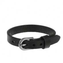 1pc Minimalist Black Bracelet, Vintage Copper Buckle Adjustable Bangle - Black - View 13