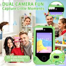 Telepon Mainan Anak, Layar Sentuh 2,8 Inci, Gaya Dinosaurus, Permainan, Musik, Stiker Anak, Kartu SD, Hadiah Natal dan Ulang Tahun untuk Anak Usia 3-12 Tahun - MultiWarna - View 8