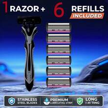 6-Layer Manual Razor Blade Beauty Tool With Trimmer, Replaceable Blades And Razor Holder,Su,Itable For Men's Hair Removal, Facial Hair Removal, Hair Clipper, Hairdressing,Personal Care And Gifts, 10 Occasions Perfect For Men's Grooming Essential Tool - Multicolor - View 19
