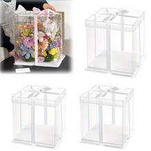1PC Transparent Gift Box, Gift Display Box With Lid, Suitable For Wedding Parties And Gift Displays(Without Ribbons) - White - View 1