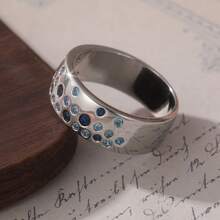 Fashion Classic Wide Band Ring, Exquisite Women's Holiday Party Jewelry - Silver - View 8