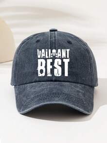 1pc Fashion Adjustable Baseball Cap - Washed Print Baseball Cap, Suitable For Camping, Travel, Party And Hip-Hop Culture, Printed With 'VALIANT BEST Skull Brave And Fearless' Pattern And Text, Simple And Versatile, Perfect For Camping And Casual Wear, Great Gift For Family And Friends - Washed Cap - View 14