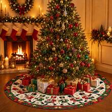 1pc Nutcracker Band Performance Pattern Christmas Tree Skirt, Elegant Color Holiday Decor, 5 Sizes, Unisex Holiday Gift, Suitable For Home And Party Christmas Home Decoration - Nutcracker Band Performance - View 5