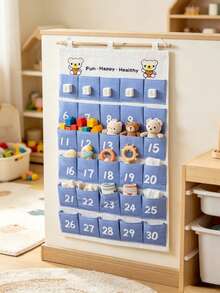 Blue Multi-Pocket Hanging Storage Bag, Suitable For Organizing And Sorting Various Items, Ideal For Daily Indoor Multi-Scenario Storage Use - Multicolor - View 7