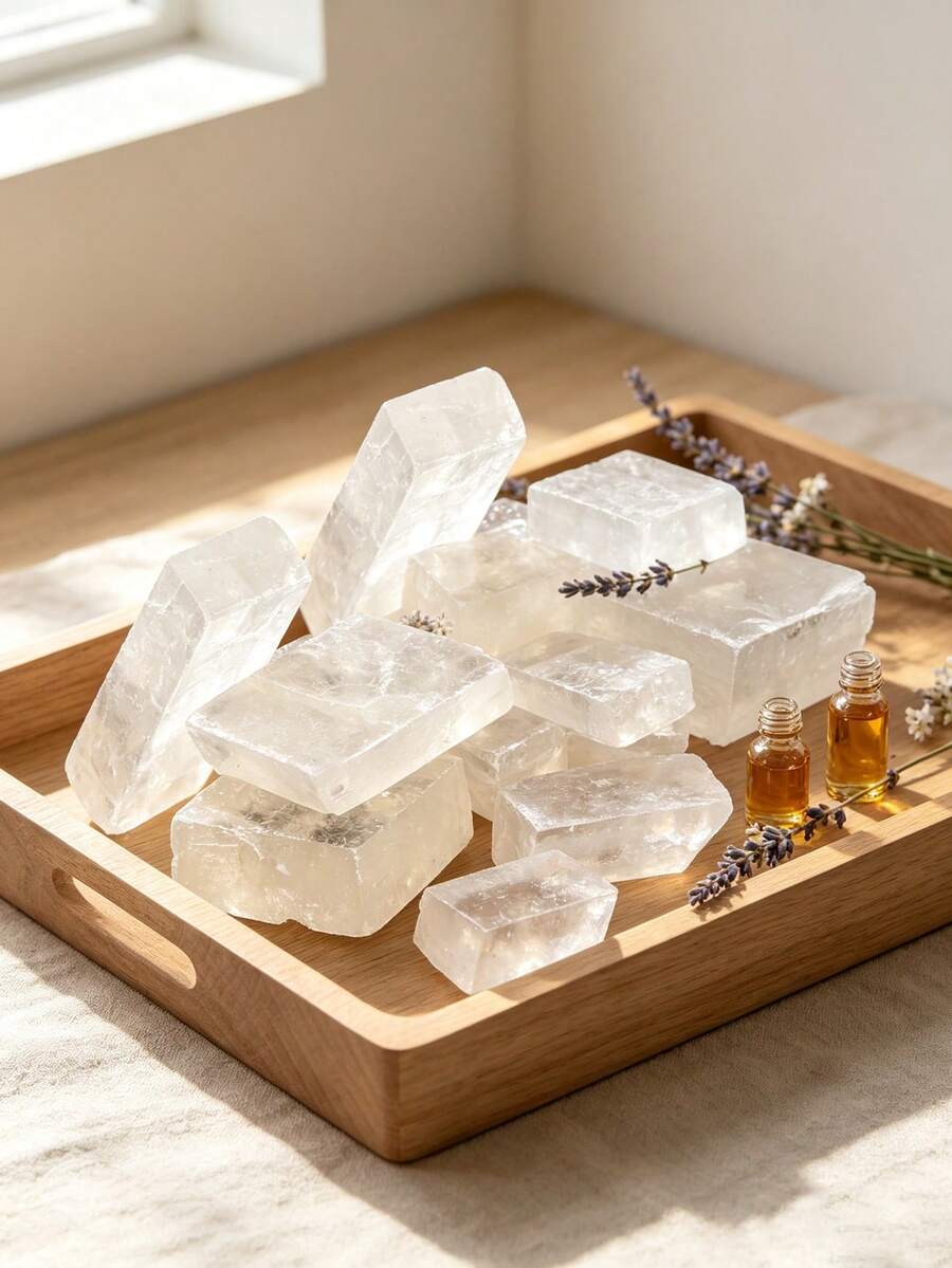 Khối đá Calcite trắng tự nhiên thô 60/150/300/500g, nhiều kích cỡ, mẫu khoáng tinh thể thô, trang trí bàn làm việc tại nhà và quà tặng đá quý sưu tầm - trắng - Xem 1