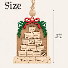 Custom Family Name Christmas Hanging Ornament, Personalized Name Pendant, Holiday Tree Decoration, Customizable 1-10 Names Holiday Ornament, Customizable Christmas Home Decor, Christmas Gift For Family, 2026 Christmas Tree Decoration, Suitable For Family And Friends - Style a - View 2