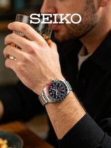 Seiko SSC915P1 男士太陽能石英計時碼錶，黑色錶盤不鏽鋼錶帶，運動休閒手錶，男士禮物 - 銀色 - 查看 3