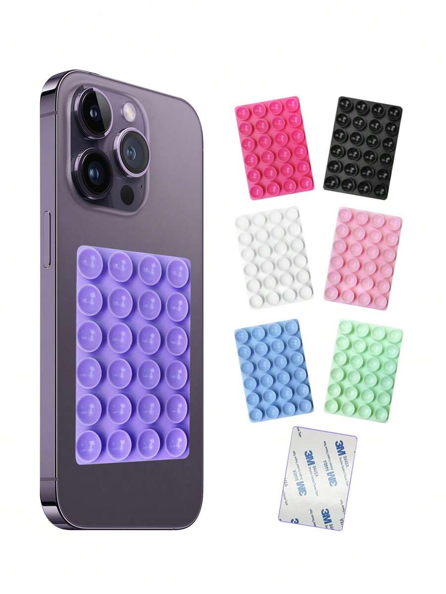 Strong Suction Thickened 24-Piece Single-Sided Silicone Phone Suction Cup Live Streaming Phone Holder, Adhesive Backing, Easy To Use, Durable, Silicone Material, To Use - Multicolor - View 1