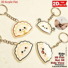 2D Flat - 4pcs Set Unisex Novel Unique Human-Shaped Dumpling Keychain, Cute Cartoon Pendant Charm For Backpacks, Purses, Fashion Wallets, Christmas Party Gift, Stocking Stuffer, Secret Santa Exchange, New Year Celebration Accessory - White - View 11