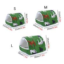 1pc Cute Cartoon Print Semi-Enclosed Plush Pet Bird Nest, Warm Fleece Lined Arch-Shaped Pet Sleeping Hut, Hanging Pet Bed For Autumn/Winter, Suitable For Parrots, Hamsters, Guinea Pigs And Other Small Pets - View 3