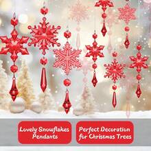 9 Random Crystal Snowflake Decorations, Acrylic Snowflake Decor For Winter, Suitable For Party Gifts And Celebrations - Multiple Styles - View 3