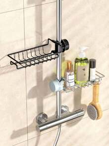 1 Rak Penyimpanan Pengering, Organizer Bulat untuk Wastafel, Bahan Stainless Steel, Dapat Digunakan untuk Menyimpan Spons, Sabun, Sikat, Handuk, Rak Penyimpanan Kamar Mandi - MultiWarna - View 2