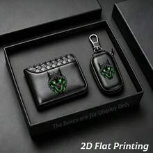 2 Pieces Set Of Premium Men's Blue Eyed Wolf Head Wallet, Equipped With A Car Key Bag. The Ideal Gift For Christmas, Birthdays, Or Father's Day - Multicolor - View 16