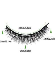 10 Pairs Complete False Eyelashes Transparent Style Faux Mink Lashes Natural Long Gift For Women - Black - View 4