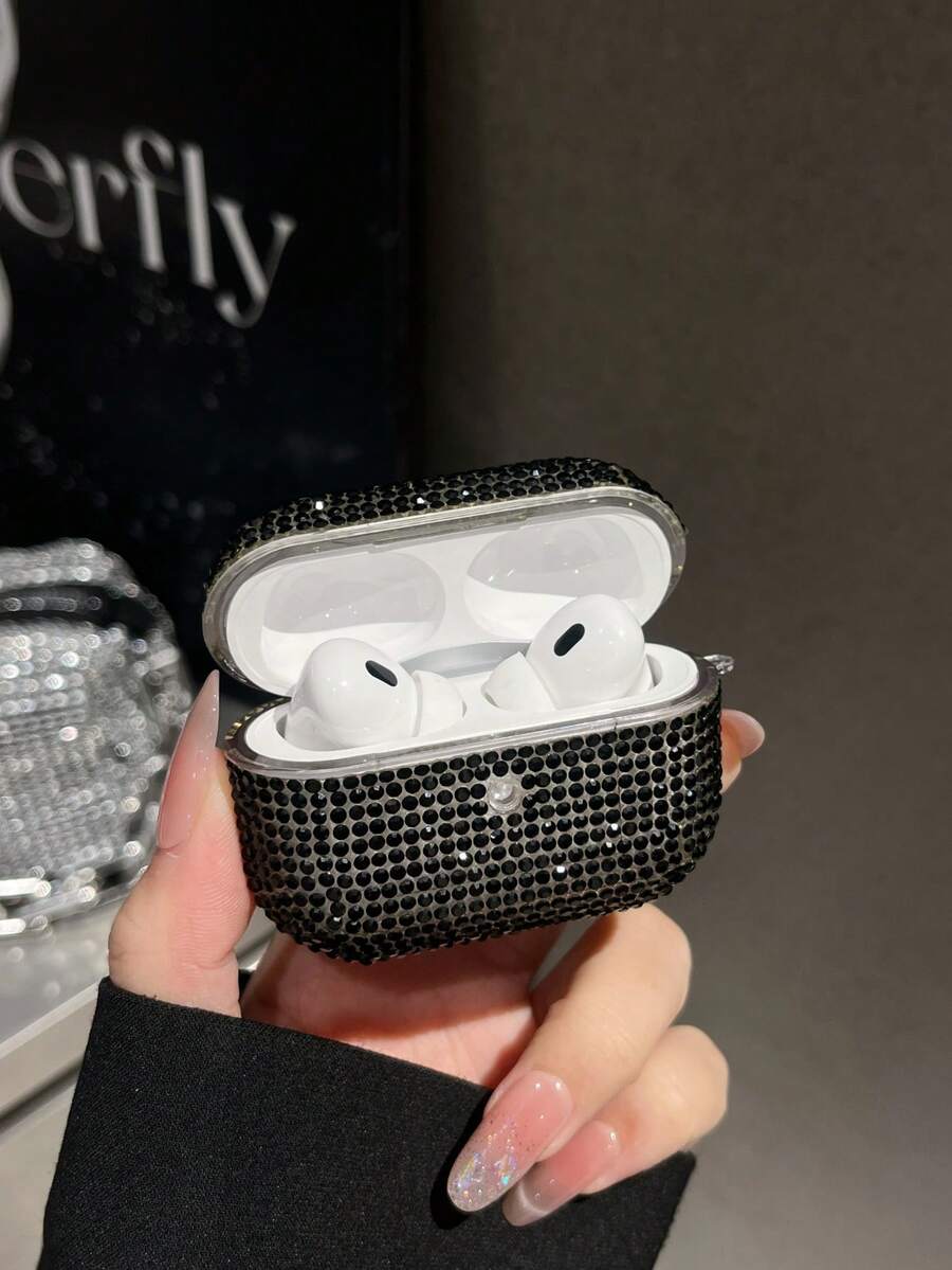 1pc Luxury Rhinestone Earphone Protective Case, Shiny Crystal Protective Shell, Compatible With IPhone ForAirPods 1/2/3/4, Pro/Pro 2, Suitable For Women And Girls
